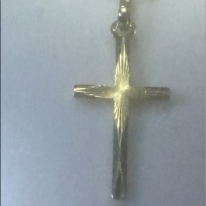 NEW LISTINYUU1” 14k Yellow Gold  Cross w/chain